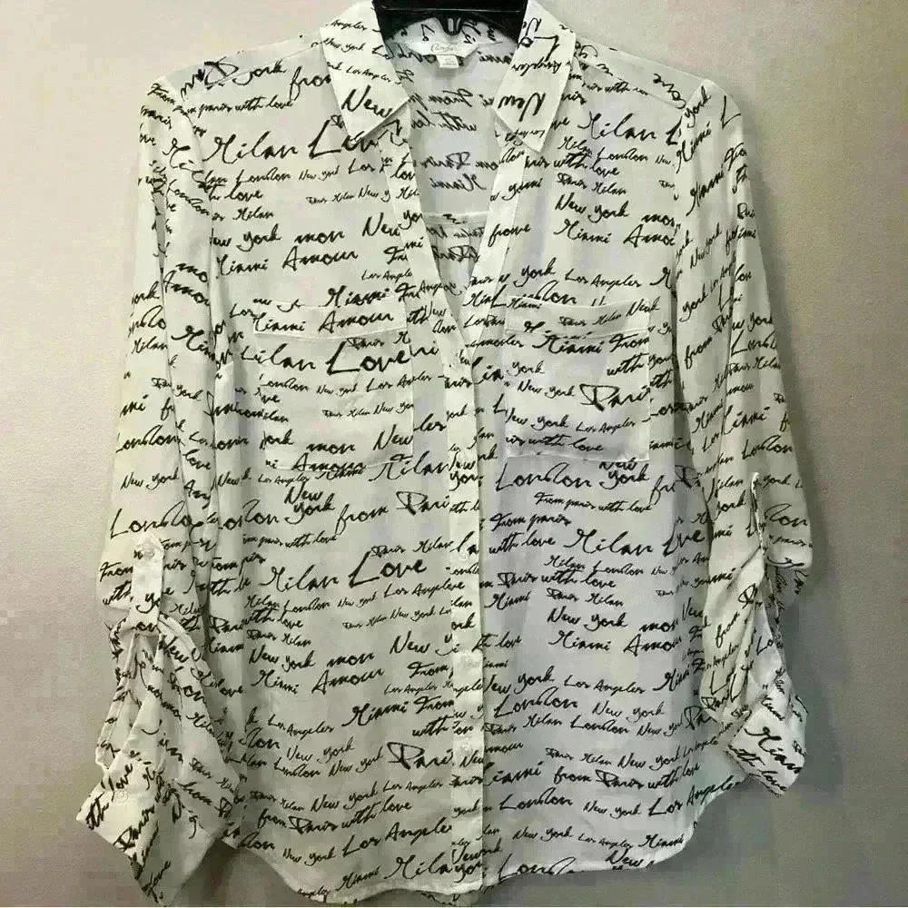 Candie's Black and White Bouse Sz XS